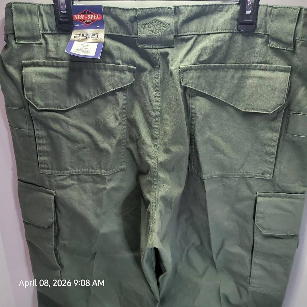 Tru-Spec 24-7 Series Tactical Pants Mens 38x30 Olive Green Cargo Ripstop New - Picture 11 of 12
